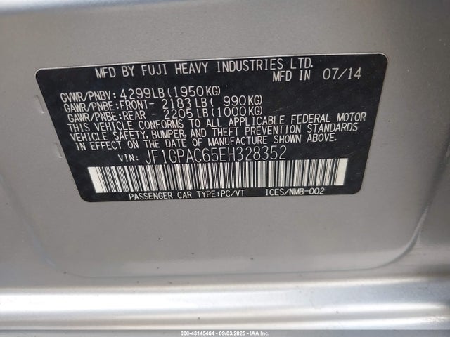 Subaru Impreza 2014 JF1GPAC65EH328352 Image 9