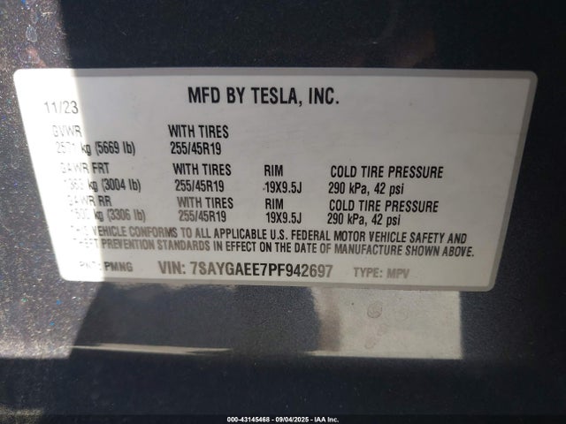 2023 TESLA MODEL Y 7SAYGAEE7PF942697 Photo 8