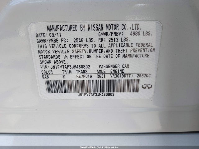 Infiniti 2018 2018 JN1FV7AP3JM460802 Image 9