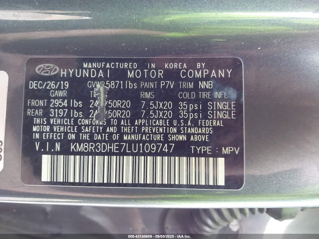 Hyundai gdi lambda ii 2020 KM8R3DHE7LU109747 Image 9
