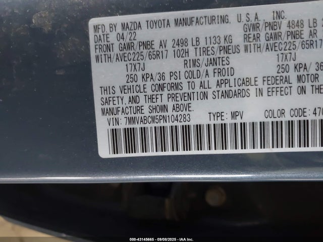 2023 Mazda Cx-50 2.5 S Preferred Plus მანქანა იყიდება აუქციონზე, vin: 7MMVABCM5PN104283, აუქციონის ნომერი: 43145665