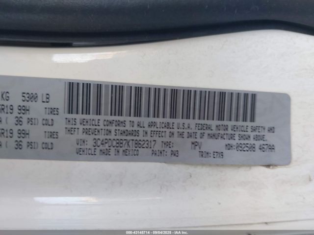 2019 DODGE JOURNEY 3C4PDCBB7KT862317 Photo 8