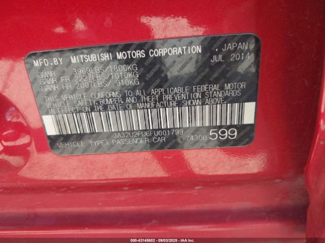 2015 MITSUBISHI LANCER JA32U2FU6FU001799 Photo 8