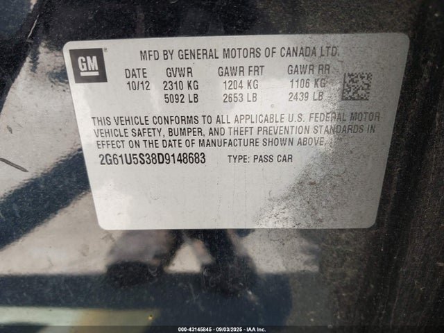 2013 CADILLAC XTS 2G61U5S38D9148683 Photo 8