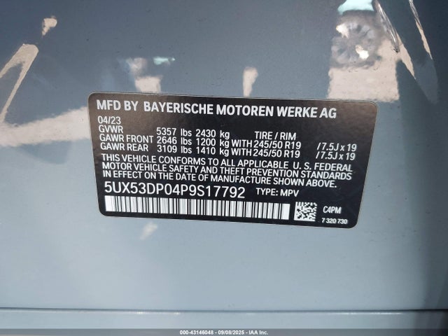 BMW 2023 2023 5UX53DP04P9S17792 Image 9