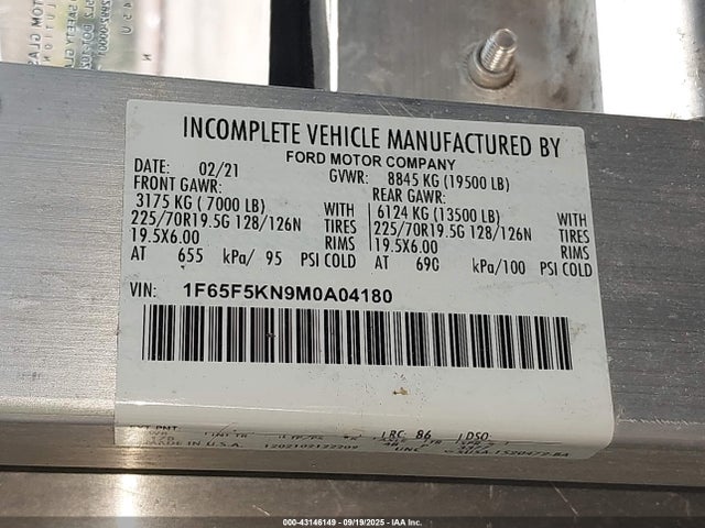 1F65F5KN9M0A04180 Ford Commercial Chassis