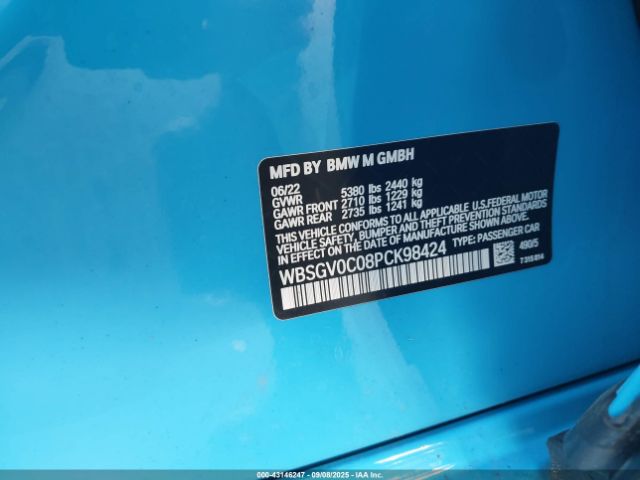 2023 BMW M8 GRAN COUPE WBSGV0C08PCK98424 Photo 8