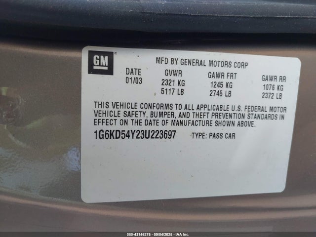 2003 CADILLAC DEVILLE 1G6KD54Y23U223697 Photo 8