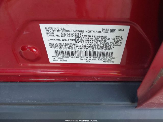 2015 MITSUBISHI OUTLANDER SPORT 4A4AP3AU9FE017421 Photo 8