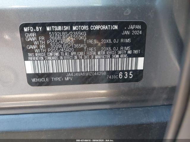 2024 MITSUBISHI OUTLANDER JA4J4VA89RZ044298 Photo 8