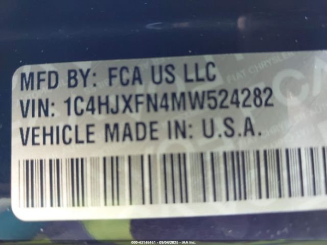 2021 JEEP WRANGLER UNLIMITED 1C4HJXFN4MW524282 Photo 8