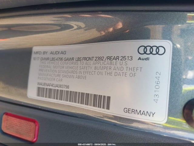 2018 AUDI A4 WAUENAF40JA083798 Photo 8