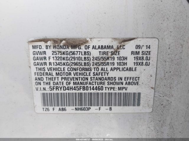 2015 ACURA MDX 5FRYD4H45FB014460 Photo 8