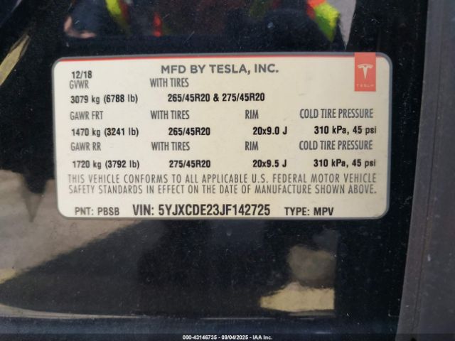 2018 TESLA MODEL X 5YJXCDE23JF142725 Photo 8