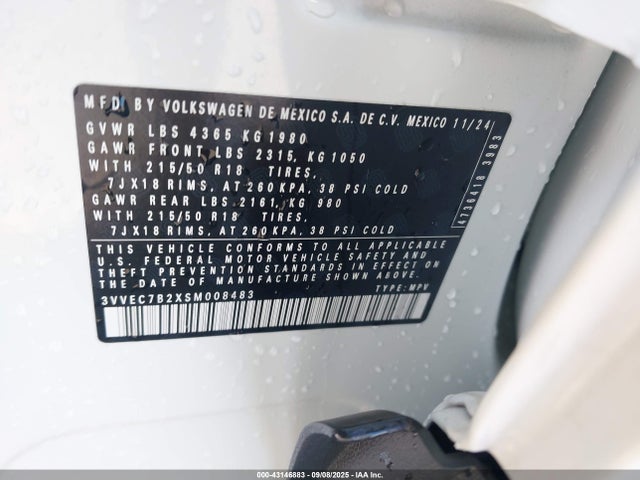 Volkswagen tsi 2025 3VVEC7B2XSM008483 Image 9