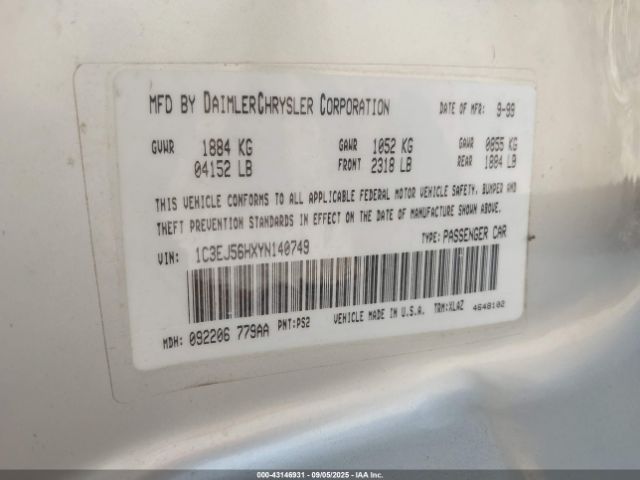 2000 CHRYSLER CIRRUS 1C3EJ56HXYN140749 Photo 8