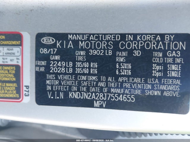 KIA g 2018 KNDJN2A28J7554655 Image 9