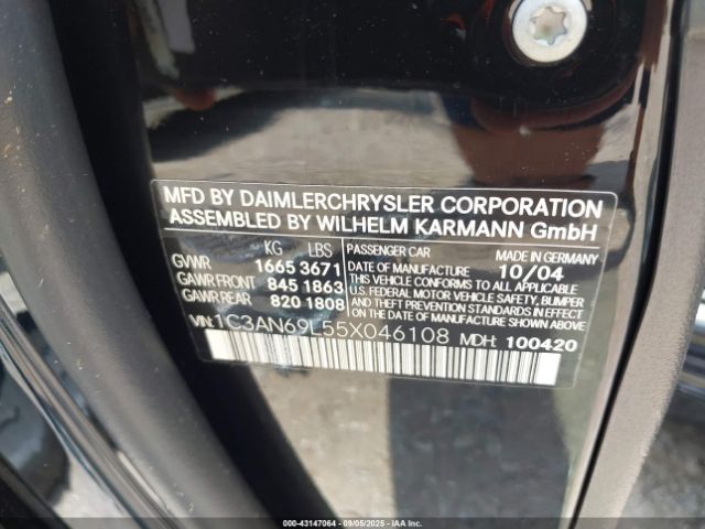 2005 CHRYSLER CROSSFIRE 1C3AN69L55X046108 Photo 8