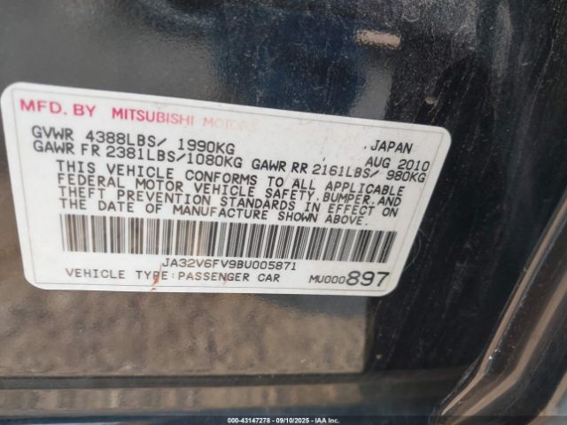 2011 MITSUBISHI LANCER JA32V6FV9BU005871 Photo 8