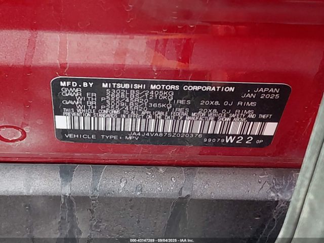 2025 MITSUBISHI OUTLANDER JA4J4VA87SZ020376 Photo 8