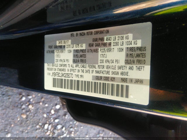 Mazda py 2017 JM3KFBCL9H0205070 Image 9