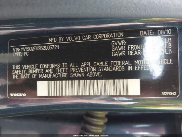 2011 VOLVO S60 YV1902FH2B2005721 Photo 8