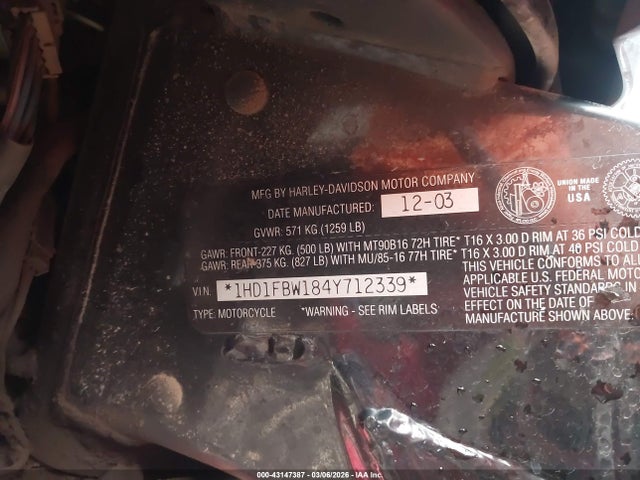 2004 HARLEY-DAVIDSON FLHRI 1HD1FBW184Y712339 Photo 9