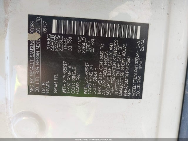 KNMAT2MTXHP597690 Nissan 2017