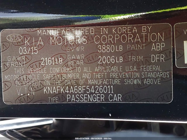 KIA dohc mpi nu 2015 KNAFK4A68F5426011 Image 9