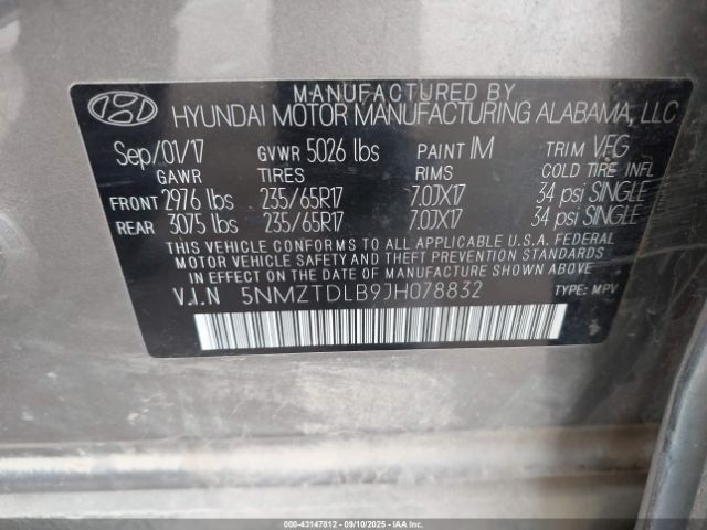 2018 HYUNDAI SANTA FE SPORT 5NMZTDLB9JH078832 Photo 8