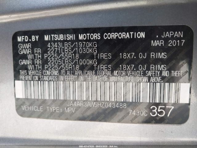 2017 MITSUBISHI OUTLANDER SPORT JA4AR3AW5HZ043488 Photo 8