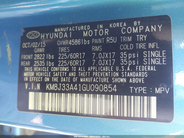 Hyundai Tucson 2016 KM8J33A41GU090854 Image 9