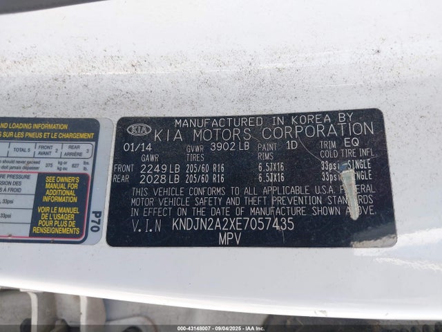 KIA dohc gdi gamma 2014 KNDJN2A2XE7057435 Image 9