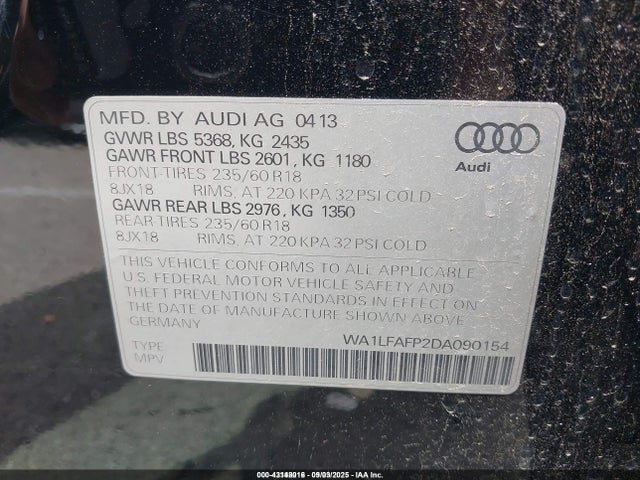 2013 AUDI Q5 WA1LFAFP2DA090154 Photo 8