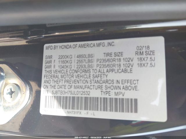 2018 ACURA RDX 5J8TB3H79JL012532 Photo 8