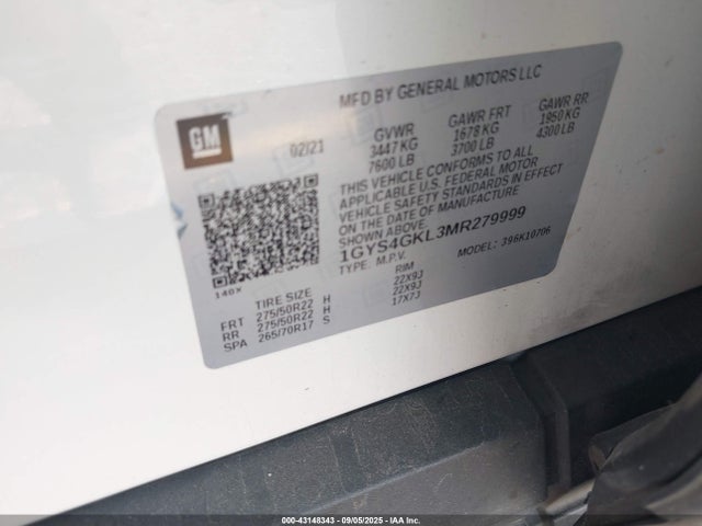 2021 CADILLAC ESCALADE 1GYS4GKL3MR279999 Photo 8