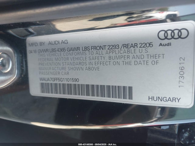 2016 AUDI A3 WAUA7GFF5G1101590 Photo 8