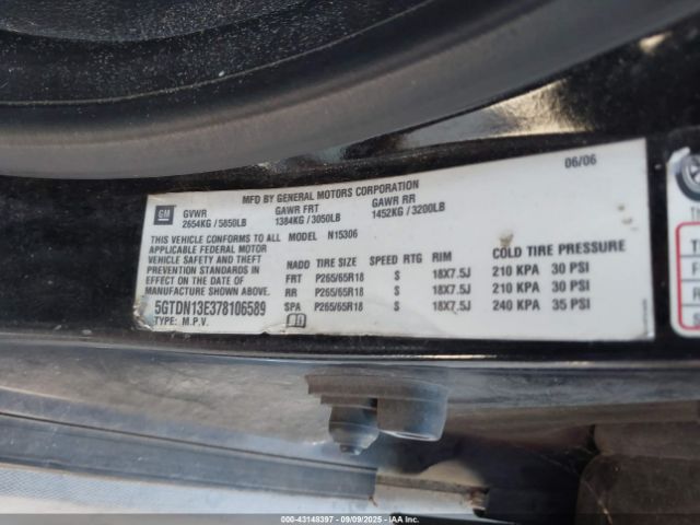 2007 HUMMER H3 SUV 5GTDN13E378106589 Photo 8