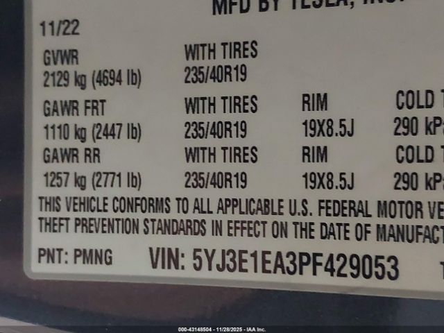 2023 TESLA MODEL 3 5YJ3E1EA3PF429053 Photo 8