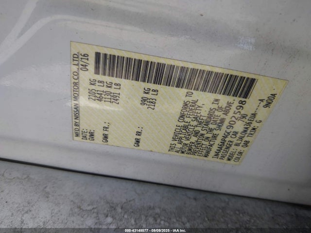 1N4AA6AP4GC902598 Nissan 2016