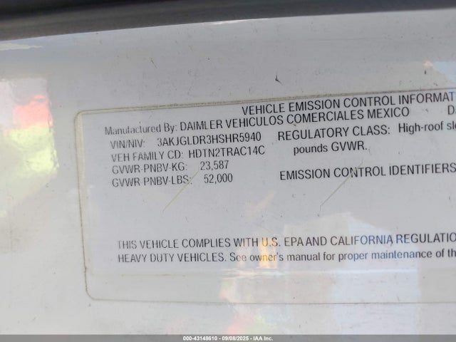 3AKJGLDR3HSHR5940 Freightliner Cascadia 125