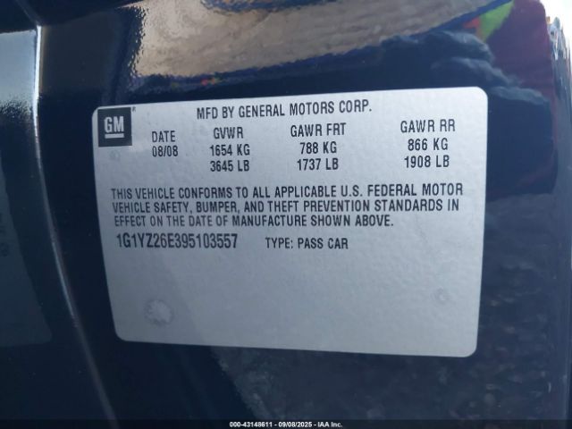 2009 CHEVROLET CORVETTE 1G1YZ26E395103557 Photo 8