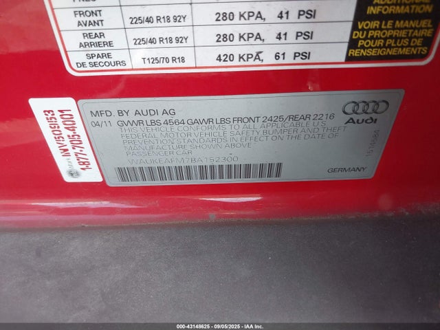 2011 AUDI A3 WAUKEAFM7BA152300 Photo 8