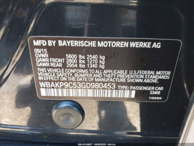 2016 BMW 550I WBAKP9C53GD980453 Photo 8