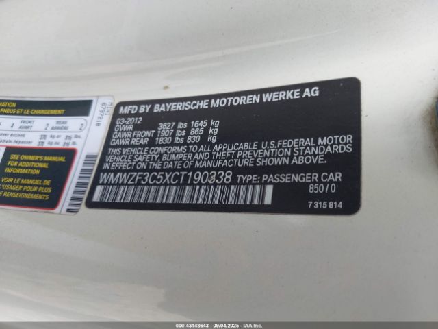 2012 MINI COOPER CLUBMAN WMWZF3C5XCT190338 Photo 8