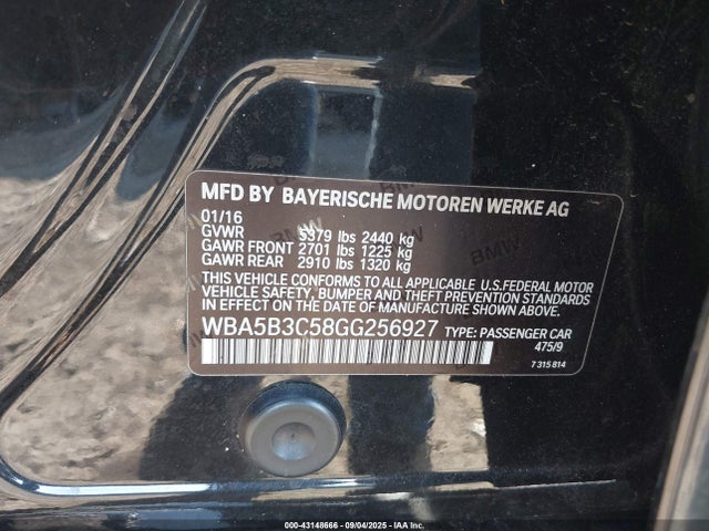 2016 BMW 535I WBA5B3C58GG256927 Photo 8