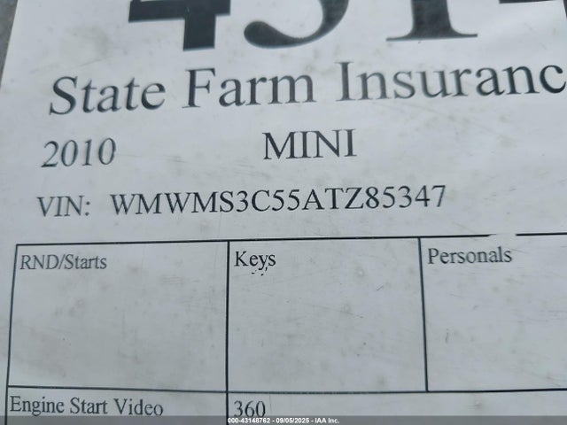 2010 MINI COOPER S WMWMS3C55ATZ85347 Photo 8