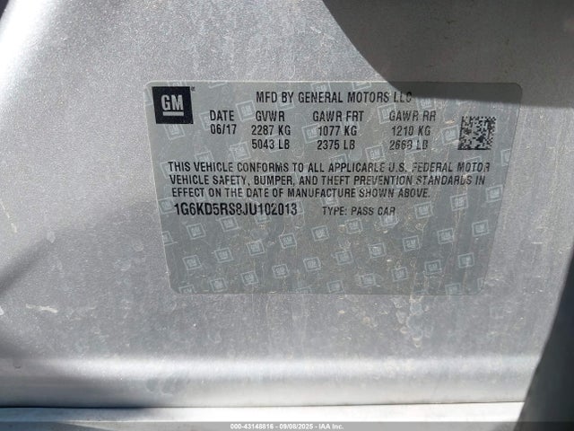 2018 CADILLAC CT6 1G6KD5RS8JU102013 Photo 8