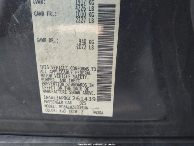 1N4AL3AP9GC261439 Nissan 2016