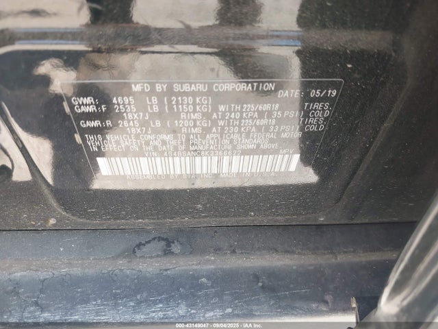 4S4BSANC8K3366622 Subaru na u5